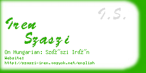 iren szaszi business card